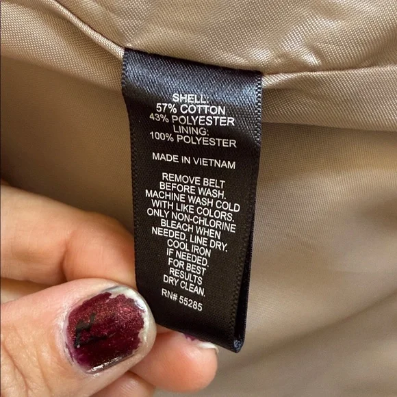 Express short Beige Double-Breasted Trench Coat - Picture 10 of 13